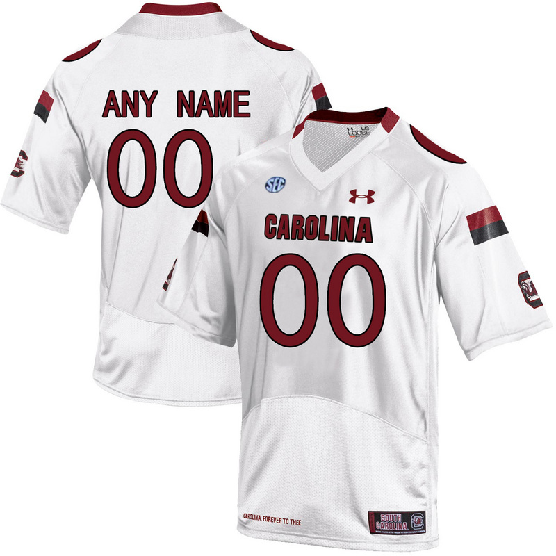Men South Carolina Gamecocks Customized College Football Jersey  White->->Custom Jersey